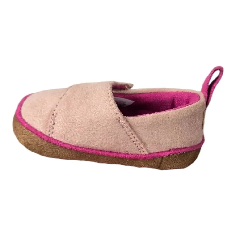 Baby Toms Pink MicroSuede Tiny Pinto Layette Alpargata Crib Shoe Girls Slip-On 2